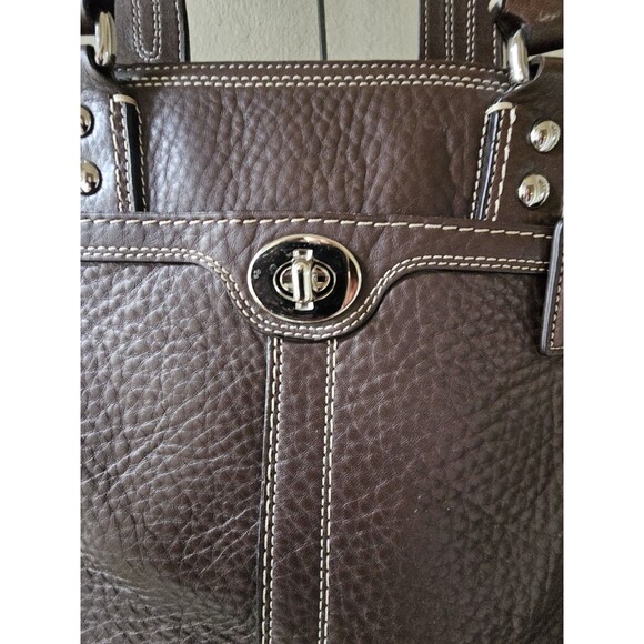 Coach Hamilton Purple Pebbled Leather Shoulder Tote Bag purse F13959 Excellent - Picture 9 of 10